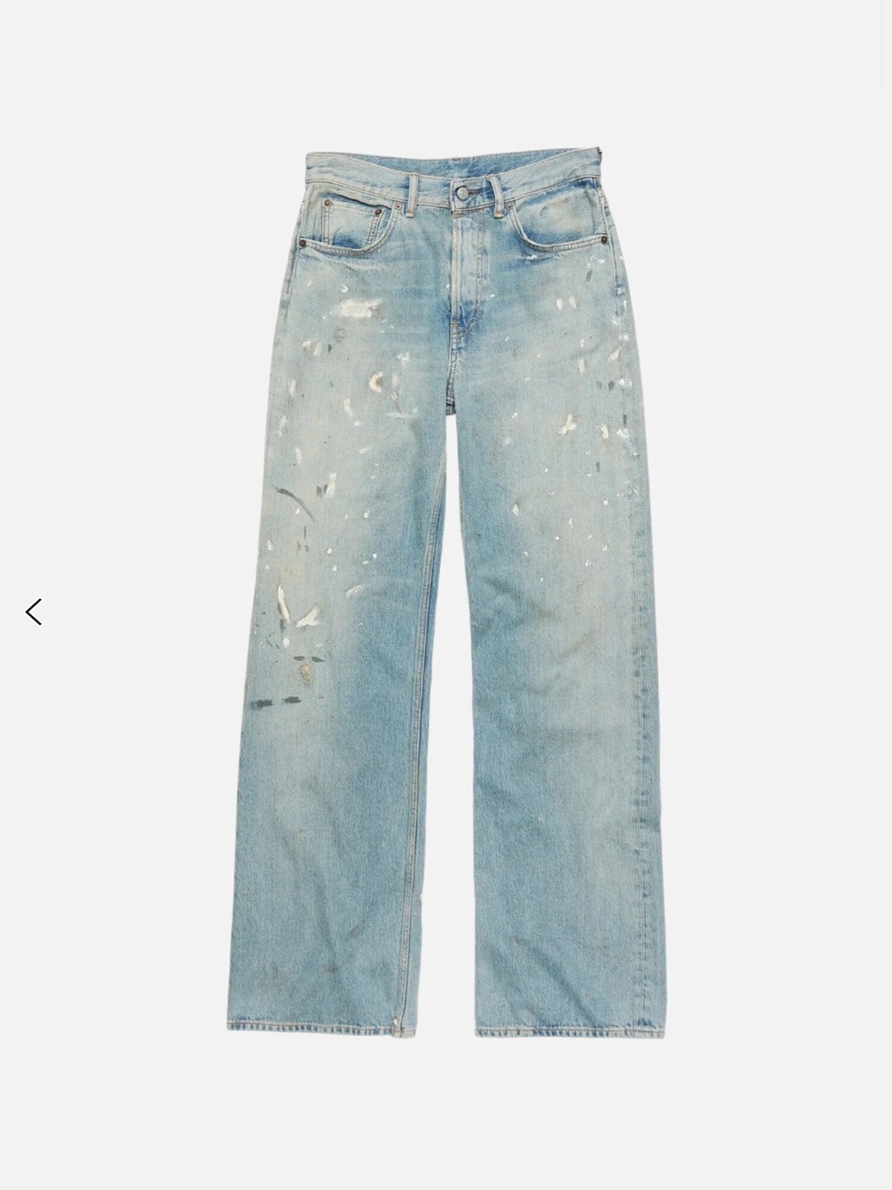 EUC Acne Studios 2021 Jean Light Blue  Paint/Dirt Splatters Distressed